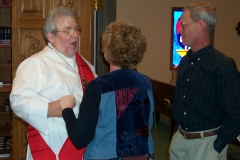 Pastors greet the congregation 2